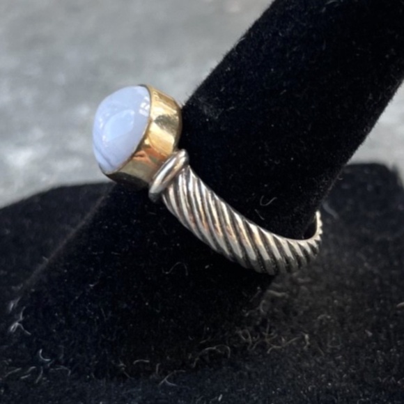 Sundance Rainbow Moonstone Ring w/ Sterling Silver braided band Size 6.5 - Picture 2 of 7